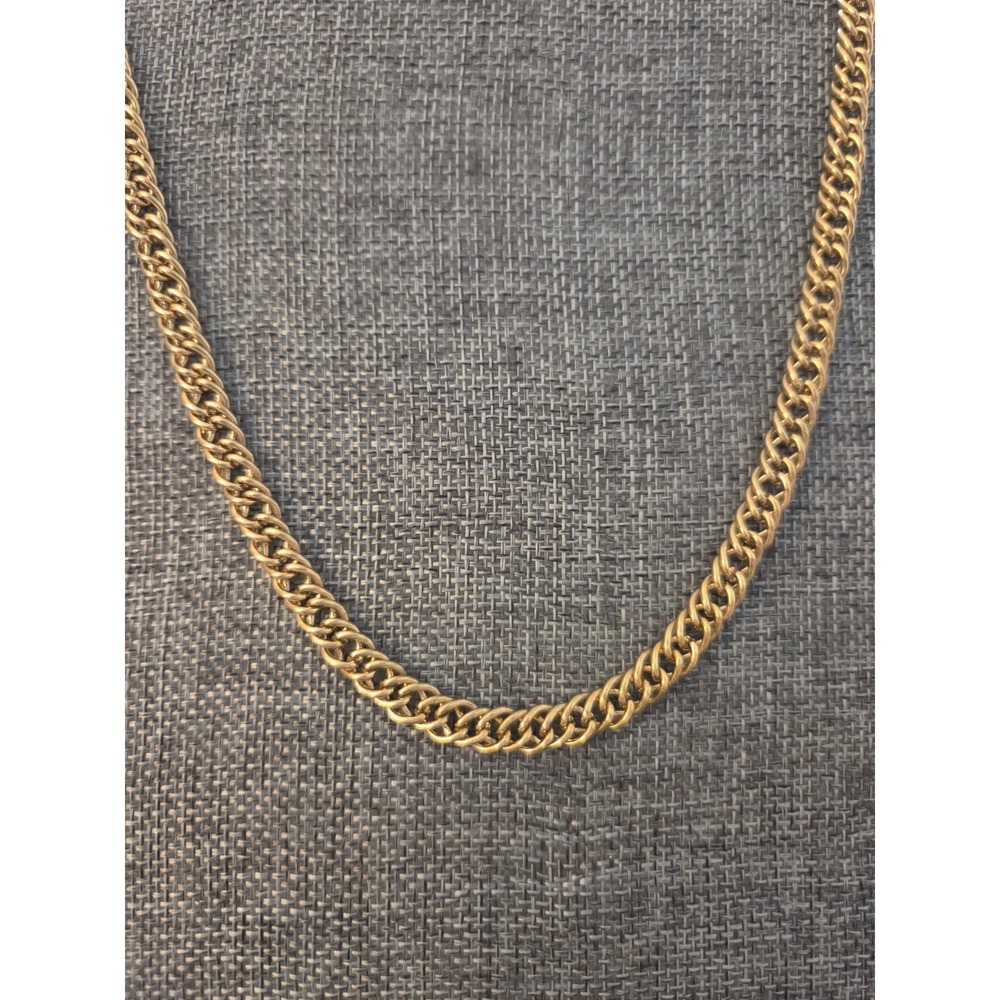 Vintage Sarah Coventry gold tone double curb link chain Necklace, 18"